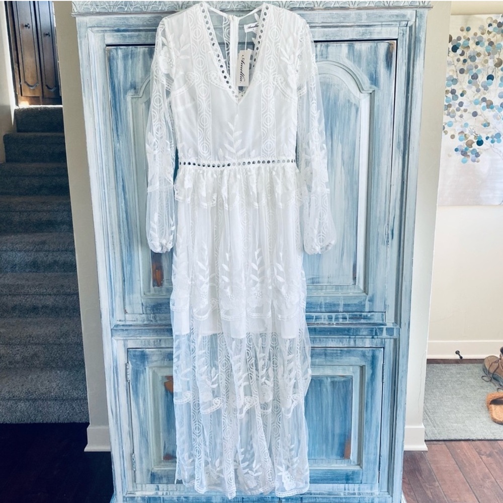 White Lace Maxi Dress